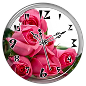 Pink Rose Clock Live Wallpaper icon