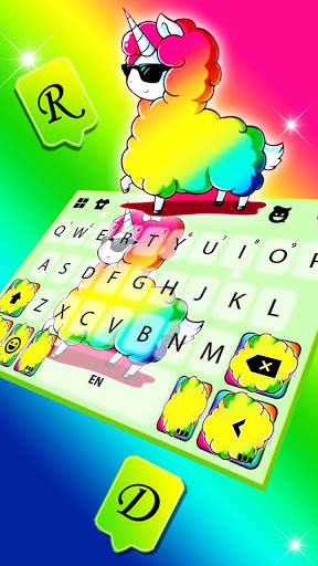 Cool Colorful Unicorn Keyboard Theme screenshot 3