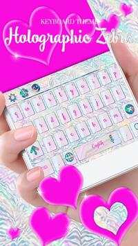 Holographic Rainbow Zebra Keyboard Theme screenshot 1