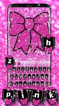 Pink Glitter Bow Keyboard Theme screenshot 1
