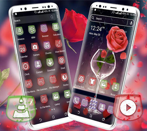 Rose in Glass Launcher Theme screenshot 2