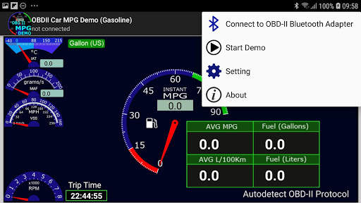 OBDII Car MPG Demo (Gasoline) स्क्रीनशॉट 2