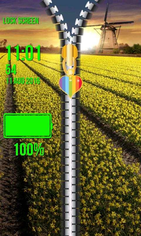Zipper Lock Screen Daffodil screenshot 5