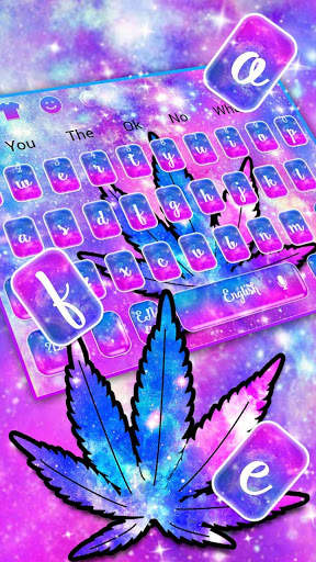 Colorful Galaxy Neon Leaf Keyboard Theme screenshot 1