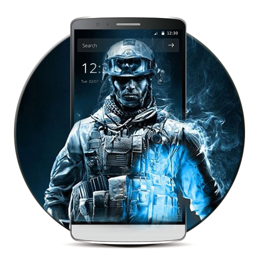 Tema Warrior Biru Soldier icon