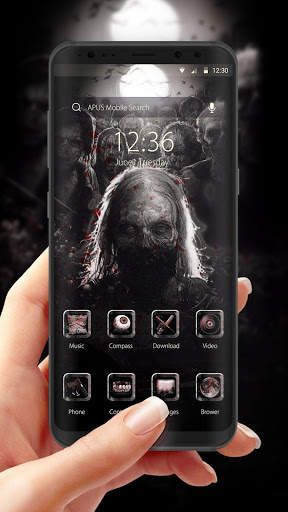 Horror Dark Death Blood-APUS Launcher Theme screenshot 1