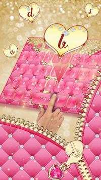 Mincing Pink Zipper Salmon Keyboard Theme 2 تصوير الشاشة