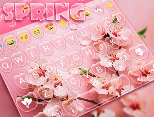 Pink Spring Emoji Keyboard Live Wallpaper screenshot 4