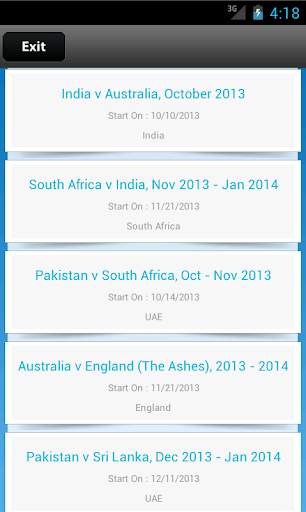 Cricket Schedule With Widget screenshot 2