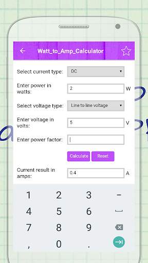 Amps to Watts Calculator screenshot 3