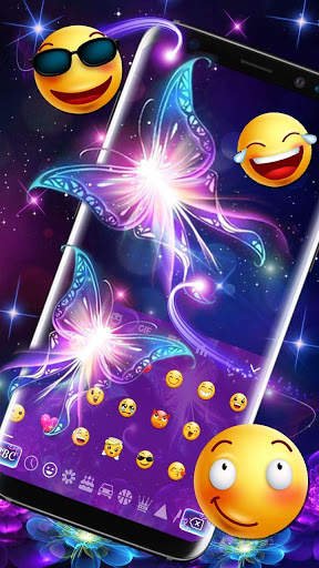 Neon Butterfly Keyboard screenshot 3