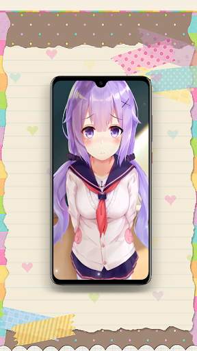 Cute  Anime Schoolgirl Live Wallpaper HD 4K screenshot 1