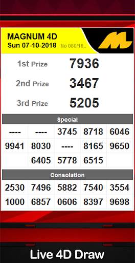 Live 4D Draw Result screenshot 2