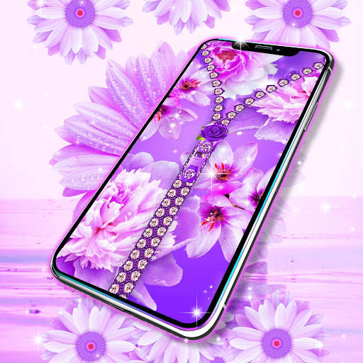 Violet zipper lock screen screenshot 4