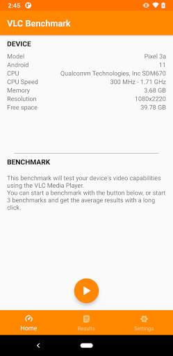 VLC Benchmark screenshot 1
