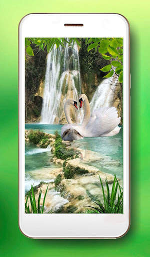 Swans Waterfalls Live Wallpaper screenshot 1