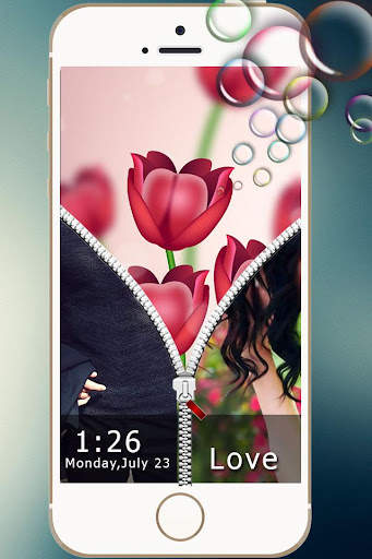 Couple Zipper Lock Screen screenshot 4