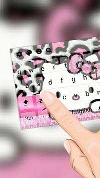 Pink Bowknot Kitty Leopard Keyboard Theme screenshot 2