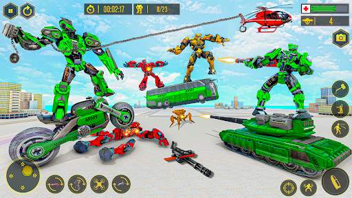 Army Bus Dragon Robot Car Game screenshot 6