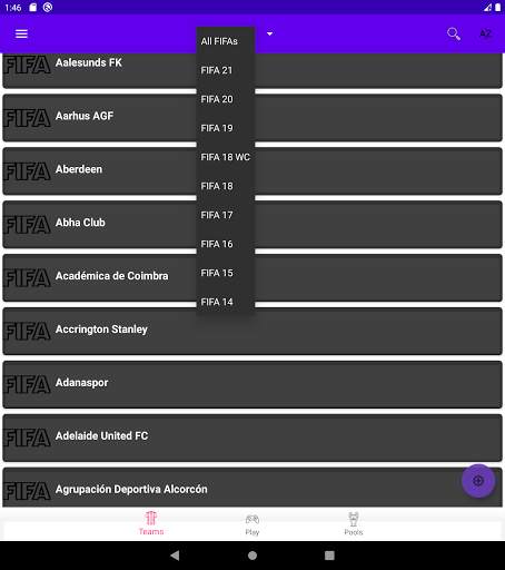 Team Selector for FIFA screenshot 10