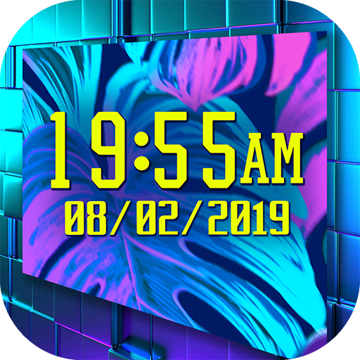 Neon Clock Wallpaper - Led Digital Clock icon