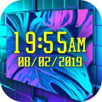 Neon Clock Wallpaper - Led Digital Clock