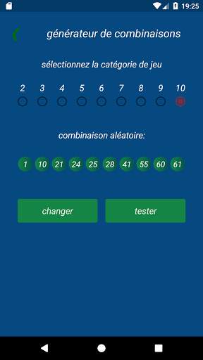 Keno FR combination statistics screenshot 6