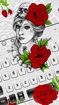 Tema tastiera rosa tatuaggio screenshot 1