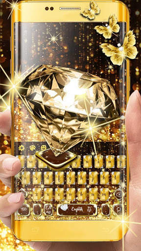 Gold Diamond Glitter Keyboard screenshot 1