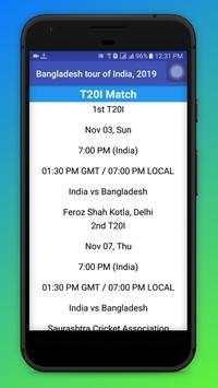 India Cricket Team Schedule 2019/20 screenshot 5