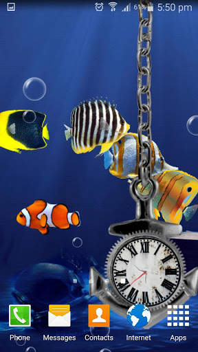 Aquarium Live Wallpaper - Analog Clock screenshot 3