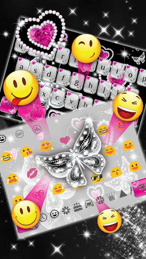 Shiny Diamond Butterfly Keyboard screenshot 3