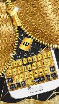 Luxury Gold Zipper Keyboard Theme screenshot 1