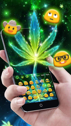 Neon Smoking Weed Keyboard Theme screenshot 4