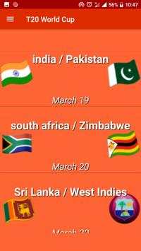 ICC  World Cup T20 2018 Cricket  Schedule Live screenshot 2