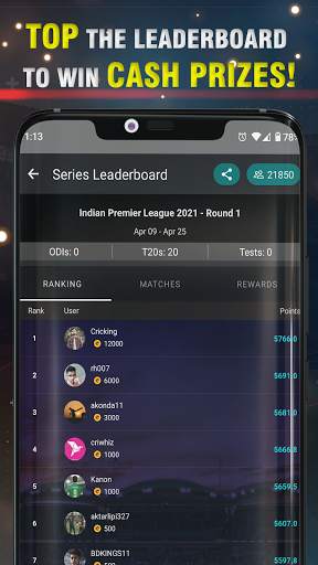 CricWhiz - PLAY Fantasy Cricket & WIN Big Prizes! screenshot 4