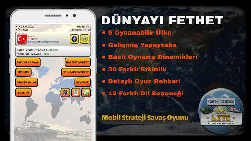Global War Simulation - Kuzey Amerika LITE screenshot 1