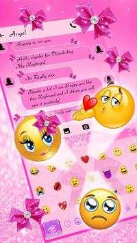 Glitter Pink Ikatan Simpul Keyboard Tema screenshot 3