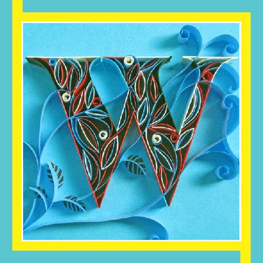 Stylist Quilling Paper Alphabets Design 9.0.3
