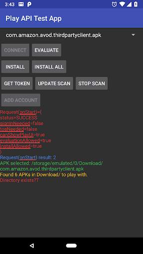 Play API Test App screenshot 1