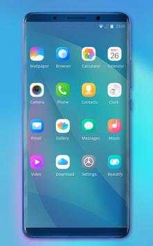 Theme for Oppo A7 abstract blue launcher screenshot 2