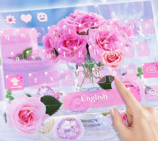 Pink Rose Keyboard Theme screenshot 1
