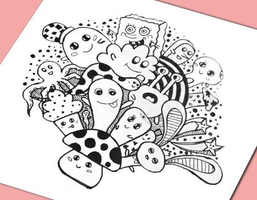 100 Seni Menggambar Doodle Populer screenshot 1