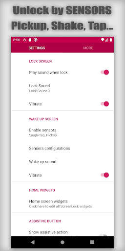 Screen lock and off - Sensors screenshot 1
