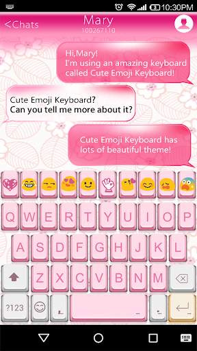 Retro Pink Emoji Keyboard Skin screenshot 1