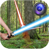 Laserschwert Fotomontage Foto icon