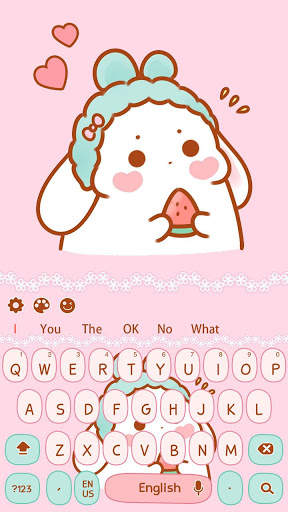 Pink Cute rabbit keyboard screenshot 4