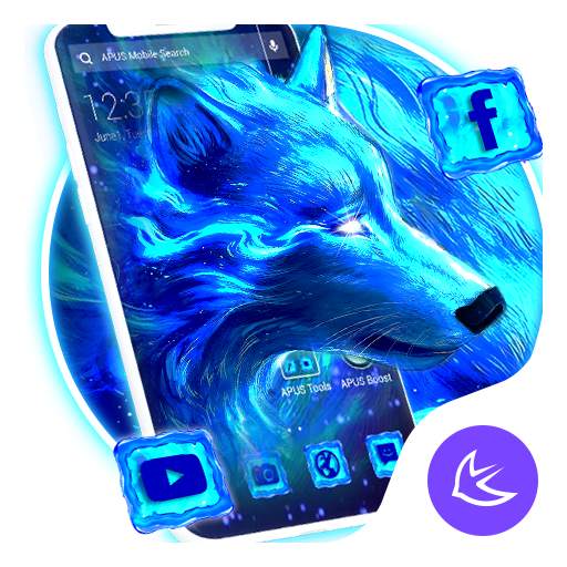 Blue Ice Wolf APUS Launcher theme 83.0.1001