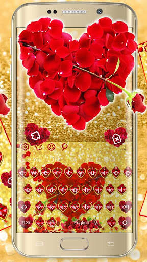 Rose Glitter Keyboard Theme screenshot 2