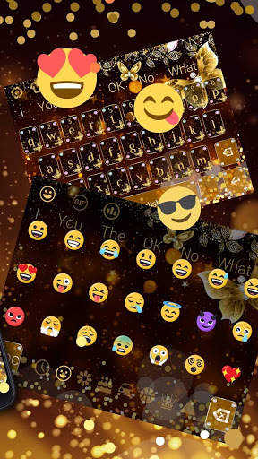 Golden Butterfly Glitter Keyboard скриншот 3